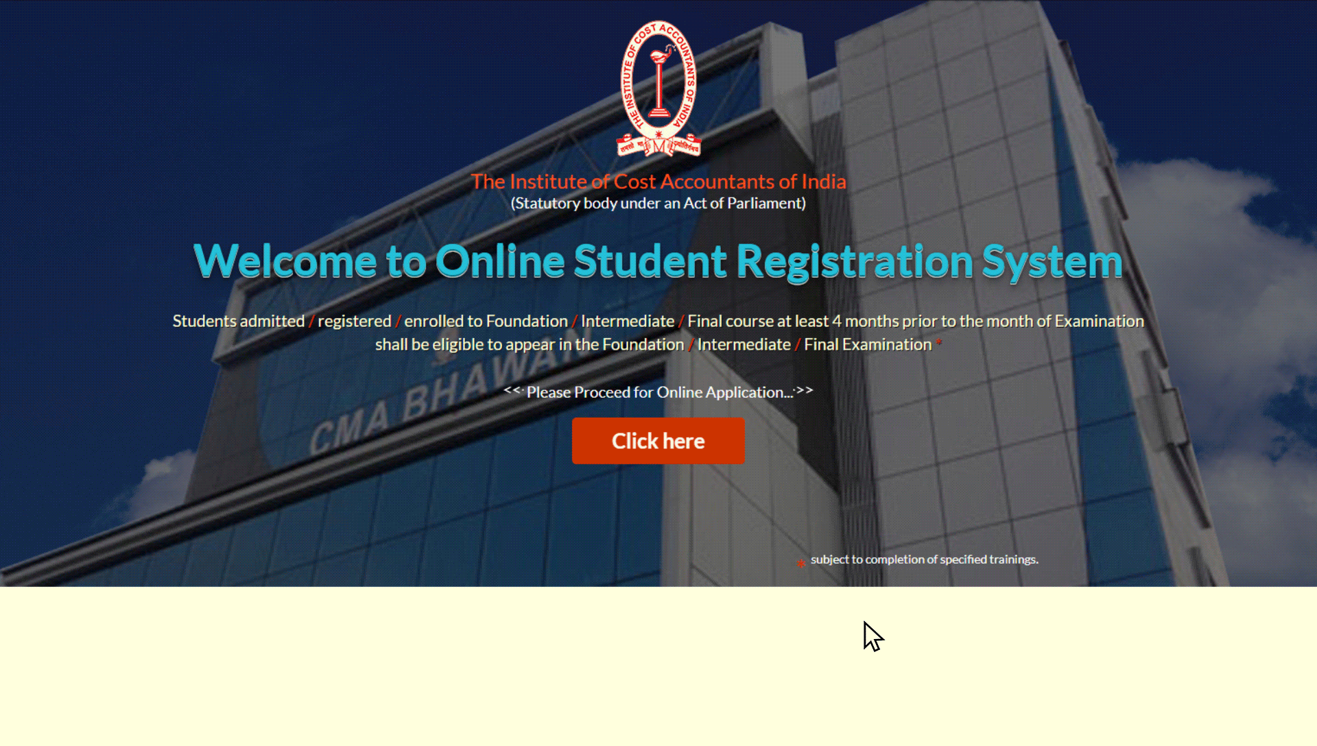 CMA Registration Page